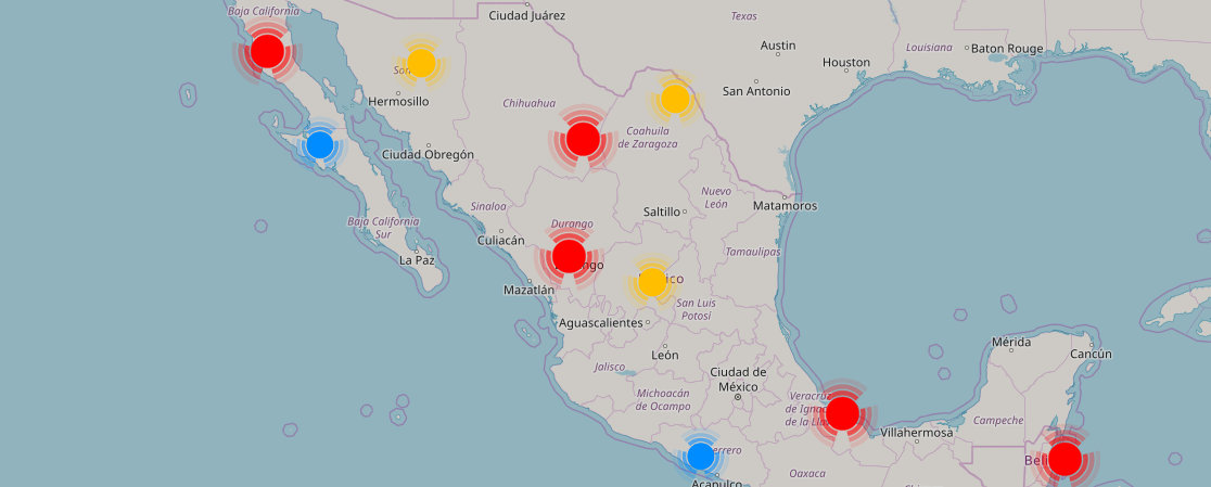 Mapa de tiendas ALMACENES PRINCIPADO en México